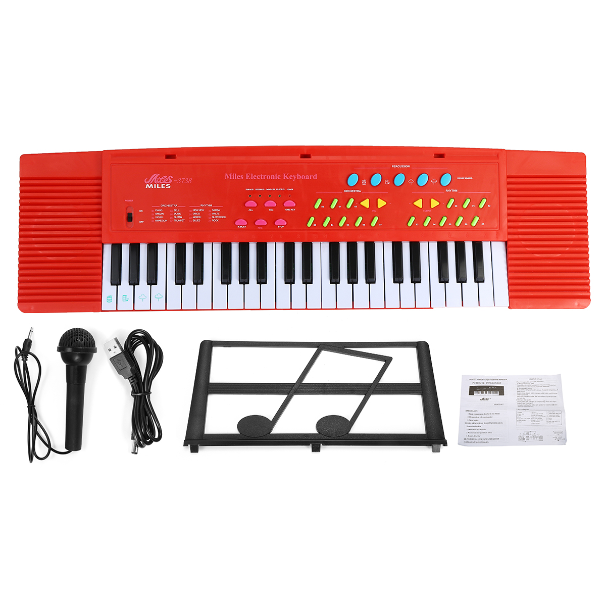 44 Keys Digital Electronic Keyboard Piano with Mini Microphone Music Stand for Children Music Enlightenment