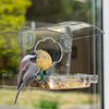 iBorn Window Bird with Strong Suction Cups for Bird Watching, Bird House for Window Outside Clear Bird Feeder, Drinking-Water Sink, Fatball Perch,, Finch, Cardinal, Bluebirds