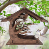 Tuscom Humming Bird Feeders, Charming DIY Wooden Pet Home Garden Gift Courtyard Villa Balcony Feeder, Birch Plywood Platform Bird Feeders for Young and Old (1PC)
