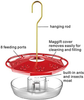 Hummingbird Feeders for Outdoors, Leak-Proof, Easy to Clean and Refill, Saucer Humming Feeder for Hummer Birds Lovers, Including Hanger, with 8 Feeder Ports.
