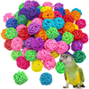 VUAOHIY Bird Toy Rattan Balls Parrot Wicker Ball Birds Toy Parakeet Chewing Toys Pet Cage Bite Toys for Parakeet Budgie Cockatoo Decoration DIY Party Wedding 30mm Multi-Colored
