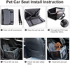 Pet Car Booster Seat for Dog Cat Portable and Breathable Bag with Seat Belt Dog Carrier Safety Stable for Travel Look Out,with Clip On Leash and Storage Pockage
