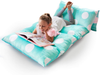Butterfly Craze Pillow Bed Floor Lounger Cover - Perfect for Pillow Recliners & Kid Beds for Reading Playing Games or at a Sleepover or Slumber Party - Aqua Polka Dot, King
