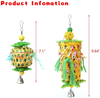 CooShou 3Pcs Bird Parrot Shredder Toys Handmade Bamboo Parrot Conures Chewing Toy with Rattan Five-Pointed Stars Small Bird Hanging Swing Foraging Toy for Cockatiels Budgie Parroket