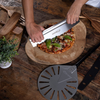 Pizza Turning Peel - 9" Perforated Aluminium Pizza Turner with 47 inches detachable Handle for precise baking and Sharp Pizza Cutter rocker
