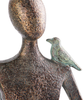 ART & ARTIFACT Zen Woman with Bird Sculpture - Indoor/Outdoor Accent Bowl and Bird Feeder Garden Statue