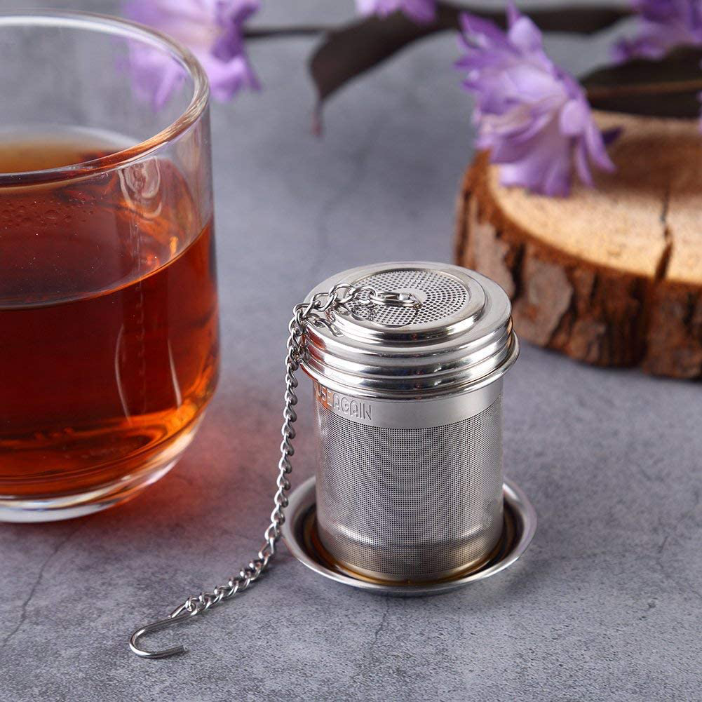 House Again 2 Pack Tea Ball Infuser & Cooking Infuser, Extra Fine Mesh Tea Infuser Threaded Connection 18/8 Stainless Steel with Extended Chain Hook