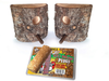 Mac's Suet Wild Bird Feeder, All Natural Wood with Bark - Includes Wooden Perch and 4 C&S Peanut Suet Plugs