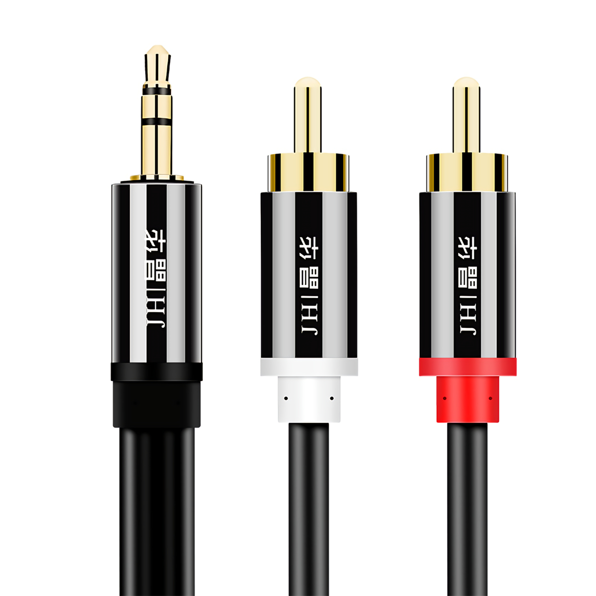 JINGHUA 3.5Mm to 2RCA Audio Cable 3.5Mm Hifi Stereo Jack RCA AUX Cable Y Splitter Cable for Mobile Phones Computers Amplifiers Home Theater Cable