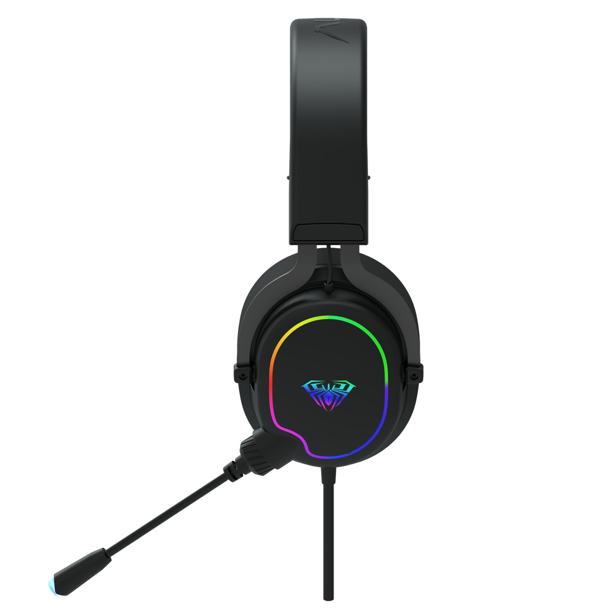 AULA F606 Gaming Headset 3.5Mm Wired 50Mm Driver RGB Light Bass Stereo Surround Sound Lightweight Headset with Microphone for Computer Laptop PC Gamer