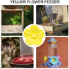 WHYHKJ 10pcs Yellow Hummingbird Feeder Flower Shaped Plastic Bird Feeding Ports