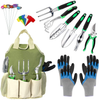OKZEST 25 Piece Garden Tools Set, Gardening Tool Kit Heavy Duty Stainless Steel Hand Tool with Waterproof Garden Gloves & Organizer Tote Bag and Trowel Pruners and More, Gardening Gifts for Women Men