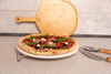 PANDA LAND Large 14" Round Pizza Stone 5-Piece set with Extra-Large Bamboo Pizza Peel, Cutter, Slice Server, Wire Rack| Perfect Pizza Set with all Grilling Accessories| Pizza Stone for Oven and Bbq