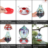 N/A. Hummingbird Feeder for Outdoors with 4 Perches - 32 Ounces Hummingbird Nectar Capacity, Include Moat Hook and Hanging Wires, Clear Blue Glass, Dream