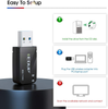 1300Mbps USB 3.0 Wireless WiFi Adapter for PC, USB Wi-Fi Dongle AC Mini Network Adapters 802.11ac 2.4GHz/5GHz Built-in Antenna for Windows 10/7/8/8.1/XP Mac OS 10.6-10.15