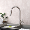 Kitchen faucet - Single Handle One Hole Stainless Steel Pull-out / ­Pull-down / Tall / ­High Arc Vessel Contemporary / Art Deco / Retro / Modern Kitchen Taps