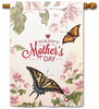KafePross Happy Mother's Day Flowers Butterfly House Flag 28"x40" Print Both Sides