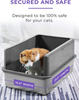 iPrimio Enclosed Sides Stainless Steel Cat XL Litter Box Keep Litter In the Pan - Never Absorbs Odor, Stains, or Rusts - No Residue Build Up - Easy Cleaning Litterbox Designed by Cat Owners - Patented