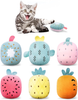 Feeko Cat Catnip Toys, 6Pcs Pillows Cat Crinkle Toys, Rattle Sound, Cat Toys for Indoor Cats Interactive with Cute Fruits Set, Assorted Kitty Toys, Cat Teething Chew Toy with Plush Gift