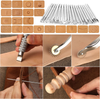 50 Pieces Leather Working Tools and Supplies with Leather Tool Box Prong Punch Edge Beveler Wax Ropes Needles Perfect for Stitching Punching Cutting Sewing Leather Craft Making