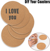 12pcs Cork Coasters for Drinks Absorbent with Holder Set Natural Wooden Blank Coaster for Table Home Decoration