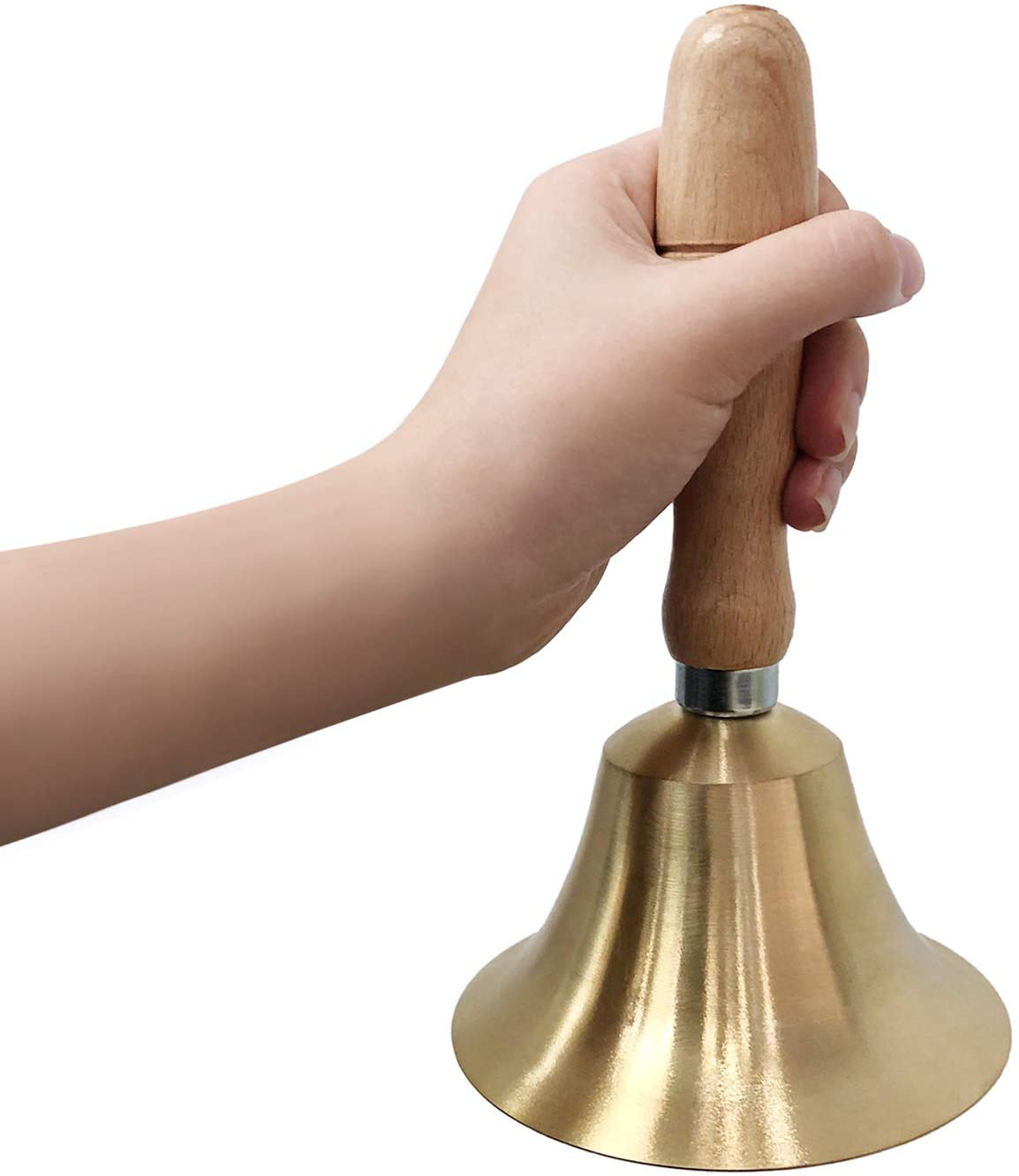  Hand Bell - Hand Call Bell with Brass Solid Wood Handle,Very  Loud Handbell，3.15 Inch Large Hand Bell ，Hand Bells for Kids and Adults,  Used for Weddings, School Classroom，Service and Game 