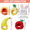 5 Pieces Cat Hat Cute Pet Hat Bunny Hat with Rabbit Ears Banana Sunflower Fruit Apple Pineapple Cap Party Costume Accessories Headwear for Cat Kitten Puppy Pet, Animal-Safe Materials and Adjustable