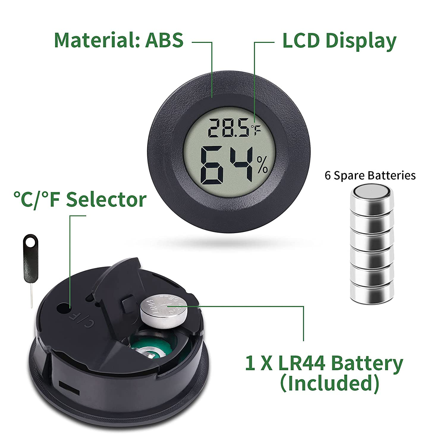 Goabroa Mini Hygrometer Thermometer Digital Indoor Humidity Gauge Monitor with Temperature Meter Sensor Fahrenheit ()