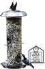 Blissful Bird Feeder for Outside, Coated Steel Hanging Tube Feeder, 2.5lb Seed Capacity, 4 Feeding Ports and Large Bottom Tray