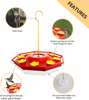 BCELIFE Hummingbird Feeders for Outdoors, Humming Bird Feeder for Outside Hanging with 8 Plastic Feeding Stations and Buil-in Moat (16 Ounces)