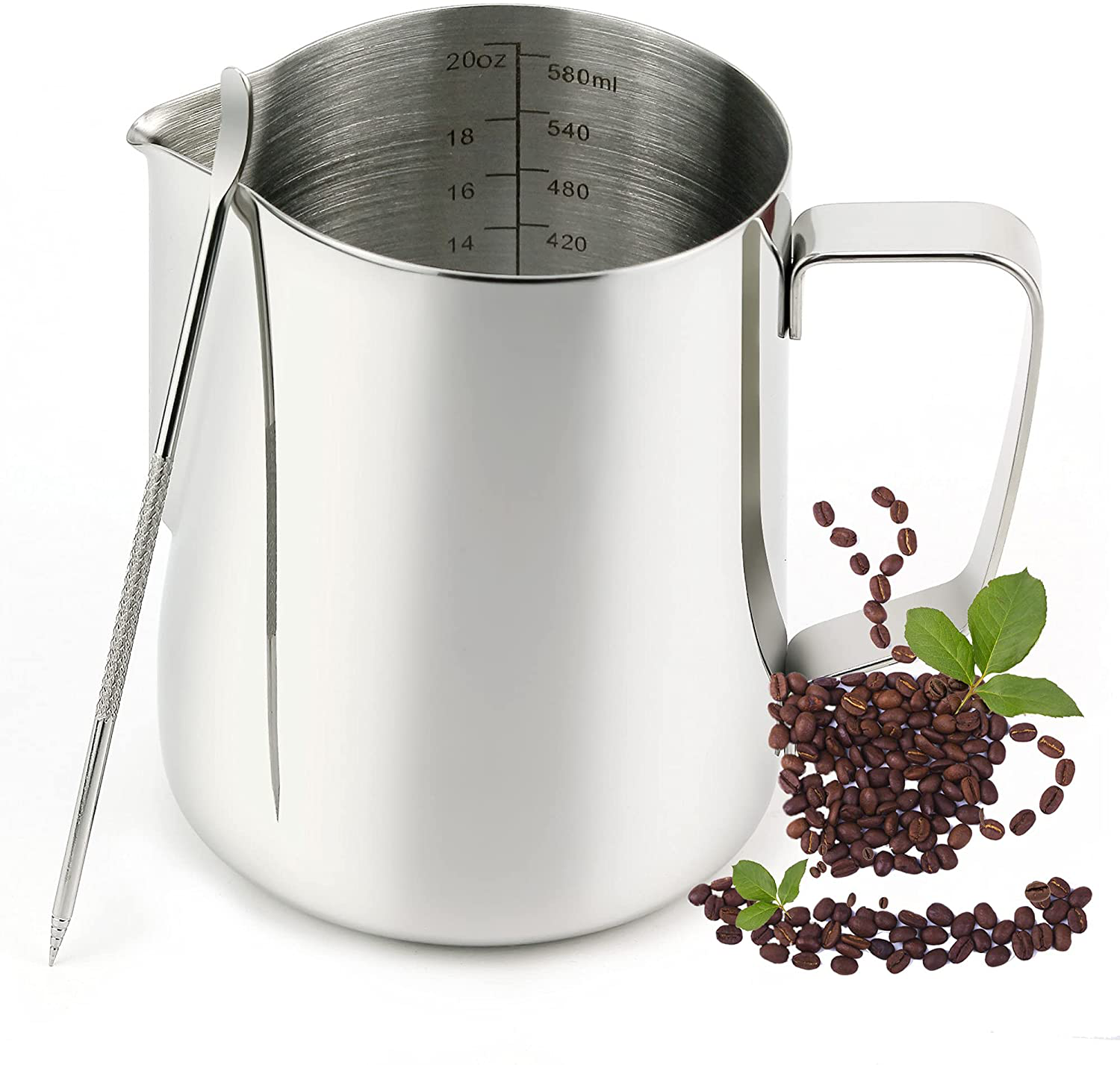 Miscedence Milk Frothing pitcher,12oz Cappuccino milk frother cup
