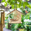 Pskgsbn Wooden Wild Bird Feeder for Garden Yard Outside Decor,Birdhouse Garden Gifts, Hanging Birdhouses for Outdoors with Rope,Hummingbird Nesting Houses Bird Feeder Outside Patio (D)