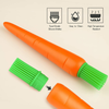 Silicone Pastry Basting Oil Brush Carrot Shape Design Flexible Bristles, BBQ Grill Kitchen Cooking Glazing Greasing Heat Resistant Marinade Meat Cake Dessert Butter Sauce Coating BPA-Free Easy-Care