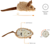 GiGwi Interactive Cat Toy Mouse, Moving Automatic Cat Toys Mice Electronic with Furry Tail, Automatic Squeaky Cat Toys for Kitten Indoor/Outdoor Exercise (Brown-Ear)
