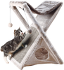 TRIXIE Miguel Fold and Store Cat Hammock | Dangling Pom Poms | Scratching Pad | Cat Cave