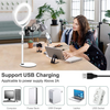 Desk Ring Lighting for Zoom Meeting- Selfie Photo Light for iPhone/Video Calls/Video Conferencing/Webcam Lighting, Round Light with Stand for Makeup/Live Stream/YouTube