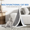 Cat Bed & Dog Bed,Warmth and Comfort Pet Bed Made of Plush Felt,Calming Cat Bed in Grey and White for Small to Medium Sized Dogs and Cats