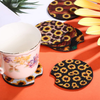 10 Pieces Sunflower Car Coaster Neoprene Car Cup Holder Coasters Cupholder Mug Coaster Flower Drink Cup Mat for Car Home Decor Keep Cup Holders Clean, 2.56 Inch, 5 Styles