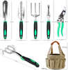 Hausse Garden Tool Set, 42 Pcs Stainless Steel Hand Tool Kit, Extra Succulent Tools Set, Heavy Duty Outdoor Gardening Work Set with Ergonomic Handle, Durable Storage Tote Bag, Gardening Tools