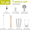 True Barware 7 Piece Cocktail Tools Set, Bar Tool Kit, Home Bar Accessories