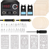 Wood Burning Kit, 60W Professional Wood Burner Tool Set with 23 pcs Pyrography Wire Tips and 6pcs Wood Block, Temperature Display Adjustable Pyrography Tool for Beginner and Adults