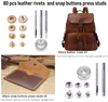 Jupean 424 Pieces Leather Working Tools and Supplies, Leather Craft Kits with Instructions, Leather Sewing Kit, Leather Tool Holder, Wooden Storage Box, Leather Stamping Set,Leather Tools and Supplies