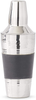 K&K Interiors 17085A 10 Inch Silver Hammered Cocktail Shaker with Black Stripe