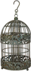 Westcharm Caged Bird Feeder for Outside Outdoor 13 in. Hanging Metal Bird Feeder, Unique Tall Rustic Mesh Tube Feeder for Garden - Verdigris with 3.5 Cups Seed Capacity