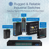 TRENDnet 10-Port Industrial Gigabit PoE+ DIN-Rail Switch, 8 x Gigabit PoE+ Ports, DIN-Rail Mount, 2 x SFP Slots, 240W PoE Power Budget, Network Switch, IP30, QoS, Lifetime Protection, Black, TI-PG102