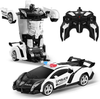 Transform RC Car Robot, Remote Control Car Independent 2.4G Robot Deformation Car Toy with One Button Transformation & 360 Speed Drifting 1:18 Scale
