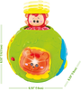 Jungle Animal Roll & Learn Fun Baby Activity Ball. Activity Center with Light, Sounds and Music. Crawling Toys for 6 month old and up boys. Electronic Playtime Light Up Monkey Ball Toy for Toddlers