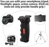 Phone Vlogging Holder,Cell Phone Camera Handle Grip Stabilizer,Ergonomic Phone Video Stabilizer,Handheld Selfie Stick Smartphone Holder with Cold Shoe Mount for Mic/Flash Light,with Wrist Strap