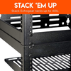 ECHOGEAR 15U Open Frame Rack for Servers & AV Gear - Heavy Duty 4 Post Design Includes 2 Vented Shelves & is Wall Mountable