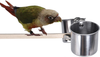 TBWHL Parrot Feeding Cups Hanging Pet Animal Stainless Steel Birdcage Bowls Bird Bowls for Cage Parakeet Bird Cage Accessories Suitable Small and Medium Bird
